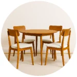 میز غذاخوری آویسا AVI-DIT001 چهار نفره امدیاف پایه مخروطی طراحی مینیمال با فرم مخروطی میز غذاخوری چهار نفره امدیاف پایه مخروطی آویسا، انتخابی شیک و کاربردی برای فضاهای مدرن است. این ست شامل یک میز گرد با سطح صاف و چهار صندلی با پایههای مخروطی و نشیمنهای سفیدرنگ است. متریال اصلی این محصول امدیاف با کیفیت بالا و روکش ضدخش است که در برابر رطوبت و ضربه مقاوم میباشد. رنگبندی متنوع شامل سفید، مشکی، قهوهای، کرم و سایر رنگهای محبوب، امکان هماهنگی با انواع دکوراسیون را فراهم میسازد. طراحی ارگونومیک صندلیها و فرم هندسی پایهها، ترکیبی از راحتی و زیبایی را به فضای غذاخوری شما میبخشد. این میز غذاخوری چهار نفره امدیاف با ظاهر ساده و جزئیات دقیق، جلوهای دلنشین و منسجم ایجاد میکند. کیفیت ساخت و جزئیات فنی میز غذاخوری چهار نفره امدیاف پایه مخروطی آویسا با بهرهگیری از تکنولوژی برش دقیق و اتصالات محکم، دوام بالایی دارد. پایههای مخروطی از چوب تقویتشده ساخته شدهاند که علاوه بر زیبایی، پایداری فوقالعادهای دارند. سطح میز با لایهای از پلیاستر مات پوشانده شده که در برابر خط و خش مقاوم است و بهراحتی تمیز میشود. نشیمنهای صندلی با فوم نرم و پارچه ضدلک پوشیده شدهاند که راحتی و دوام را تضمین میکند. این محصول برای استفاده روزمره در خانه، کافه یا فضاهای اداری بسیار مناسب است و بهراحتی با انواع سبکهای دکوراسیون هماهنگ میشود. ویژگیهای برجسته محصول نقاط قوت میز غذاخوری آویسا طراحی مدرن و مینیمال پایههای مخروطی مقاوم و زیبا امدیاف با روکش ضدخش رنگبندی متنوع و قابل انتخاب نشیمنهای نرم و راحت پارچه ضدلک و قابل شستوشو مونتاژ آسان و سریع مناسب برای فضاهای کوچک هماهنگی با سبکهای مختلف دکوراسیون دوام بالا و کیفیت ساخت ممتاز